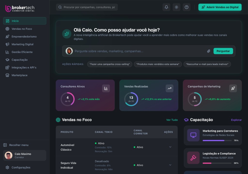 Insurance Brokers Platform interface screen 2