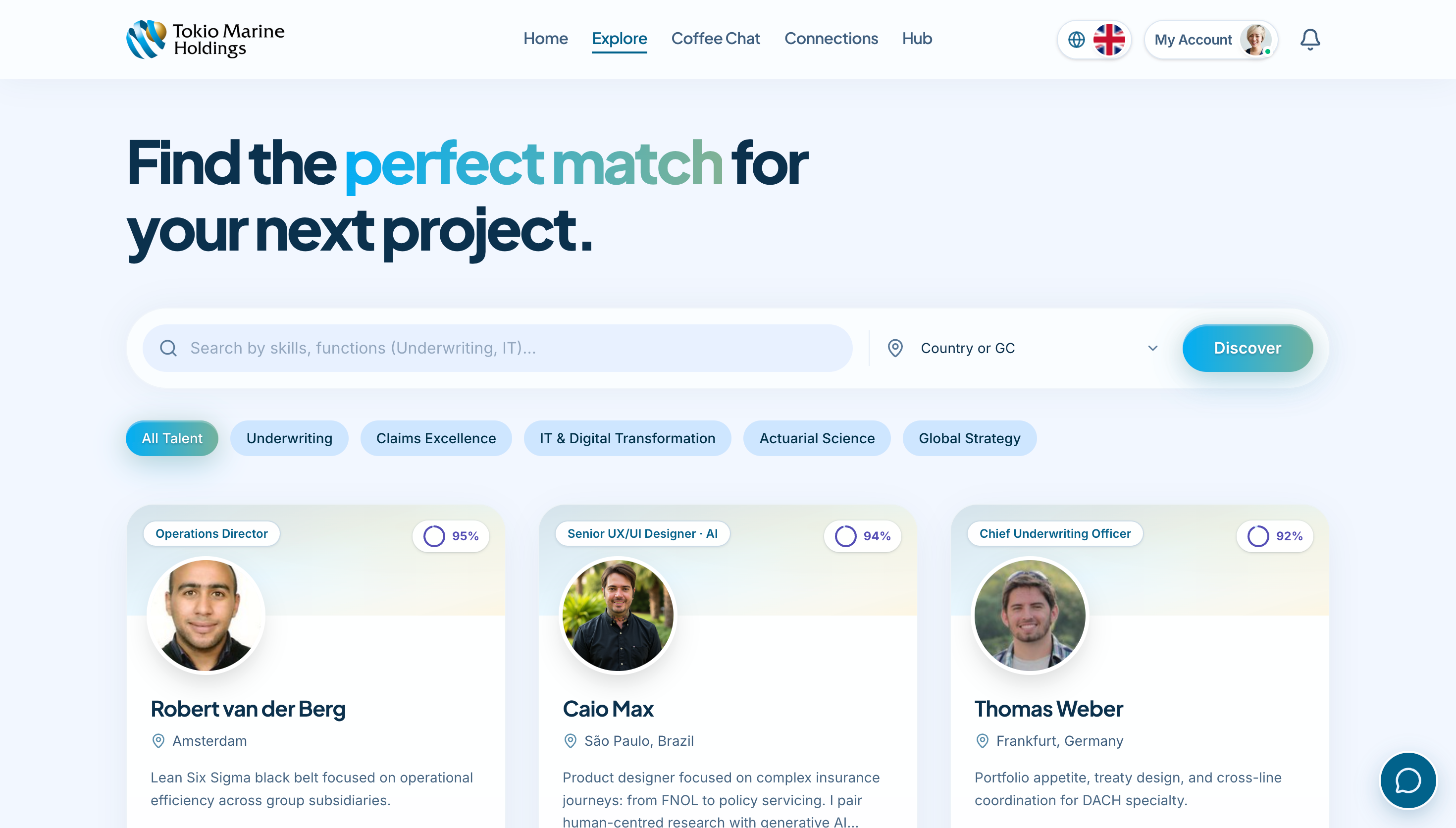 Global Talent Network interface screen 2