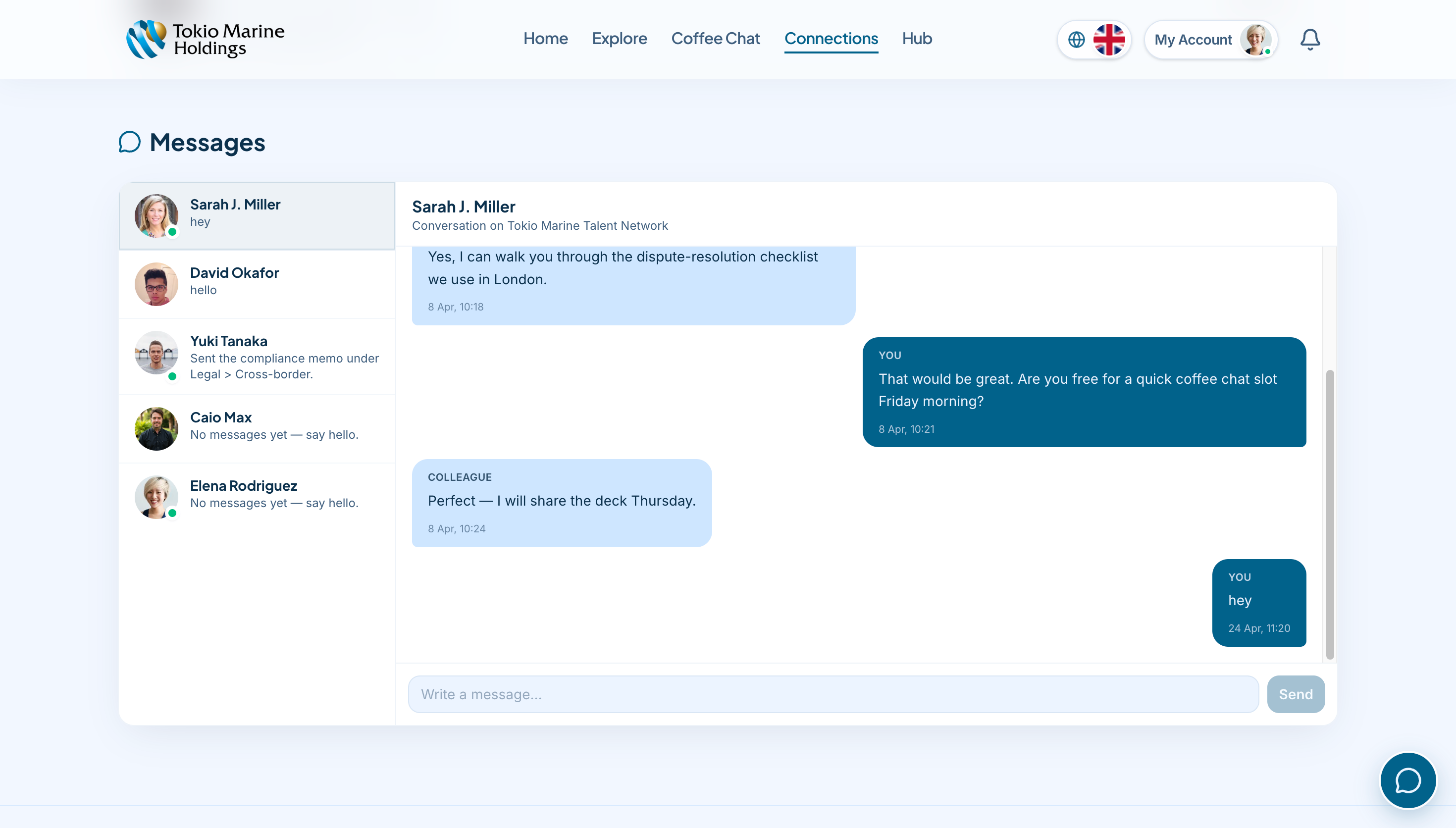 Global Talent Network interface screen 6