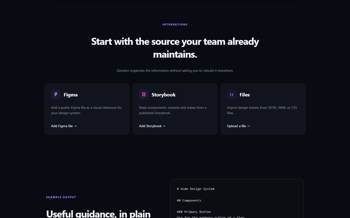Zaredon interface screen 2
